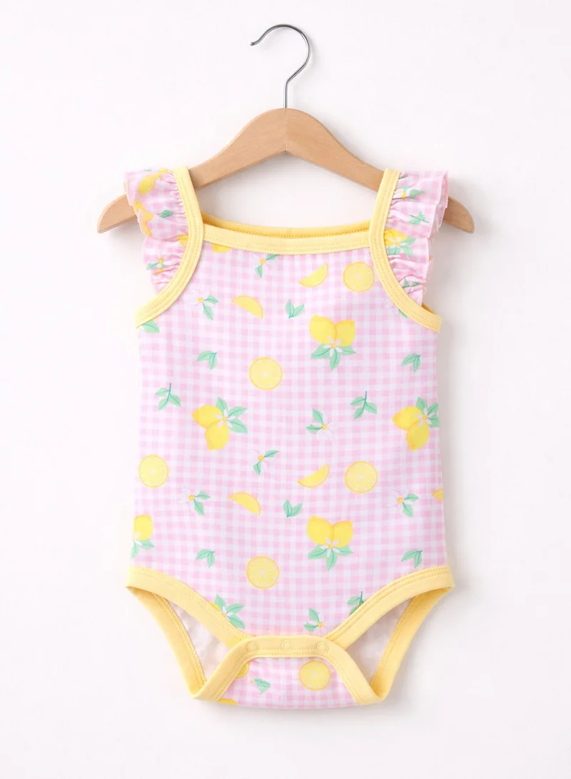victor and jane Baby Girls’ Bodysuit Multipack (3 Pack) – Frill Sleeve & Fruit Print Bodysuits